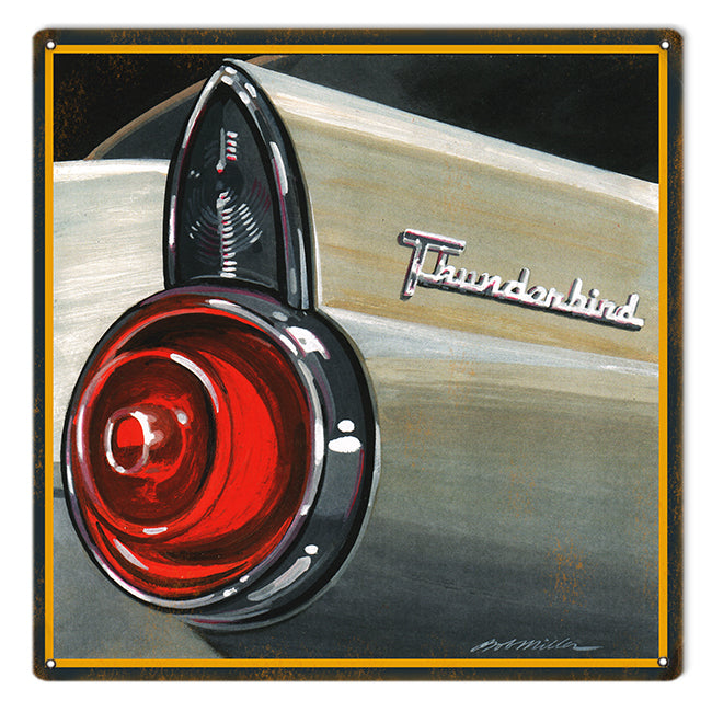 Ford Thunderbird Rear Tail Light Vintage Style Metal Sign 12 x 12