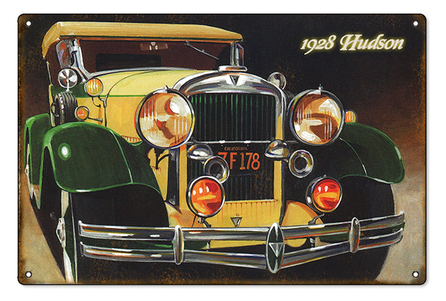 1928 Hudson Vintage Style Metal Sign 12 x 18