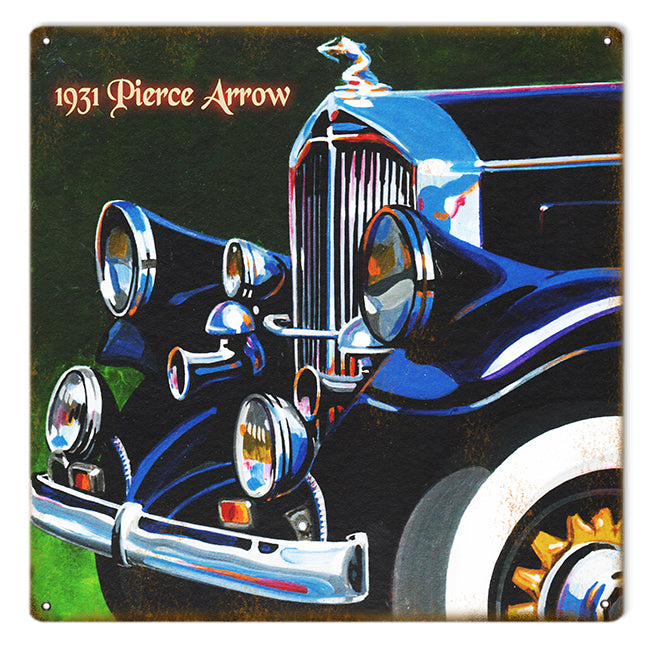1931 Pierce Arrow Vintage Style Metal Sign 12 x 12