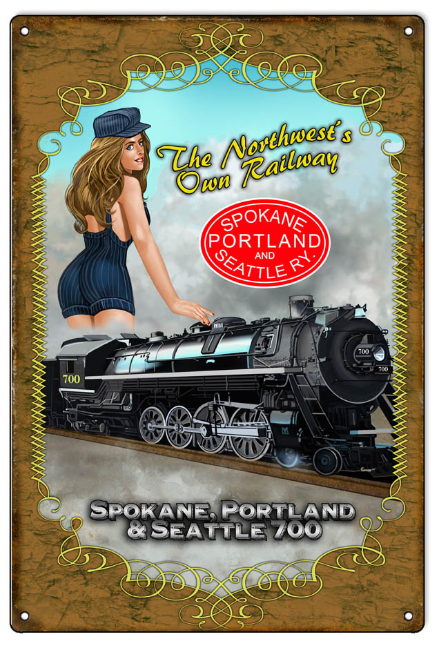 Railroad Pin Up Girl 12x18