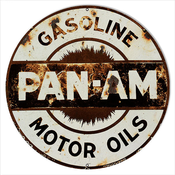 Gasoline Motor Oils PAN-AM Vintage Style Metal Sign 18 x 18