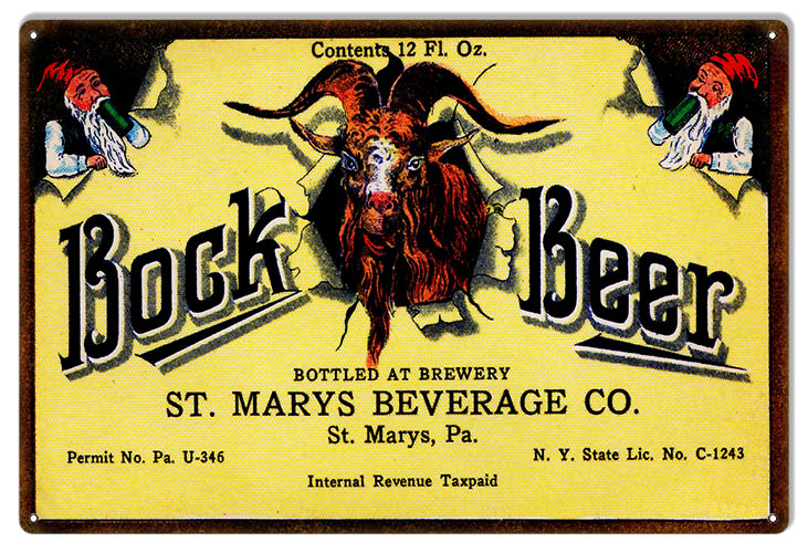 Bock Beer Restaurant And Bar Vintage Style Metal Sign 12 x 18
