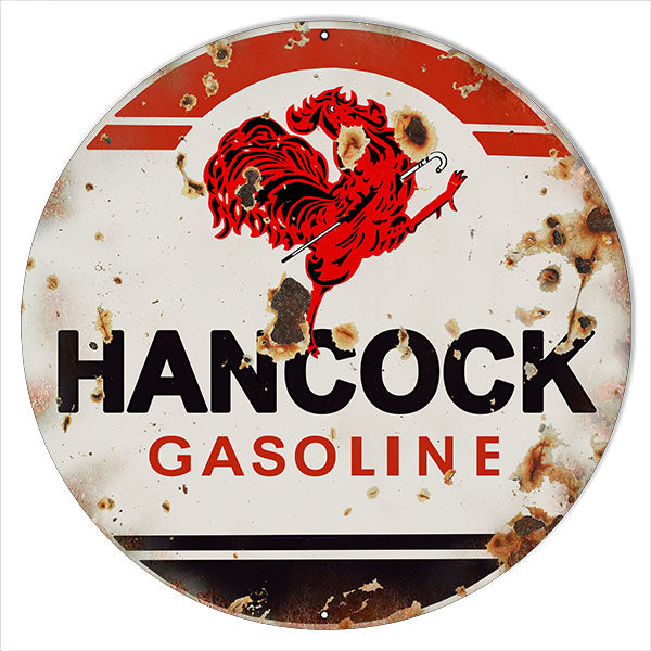 Hancock Gasoline Vintage Style Metal Sign 24 x 24