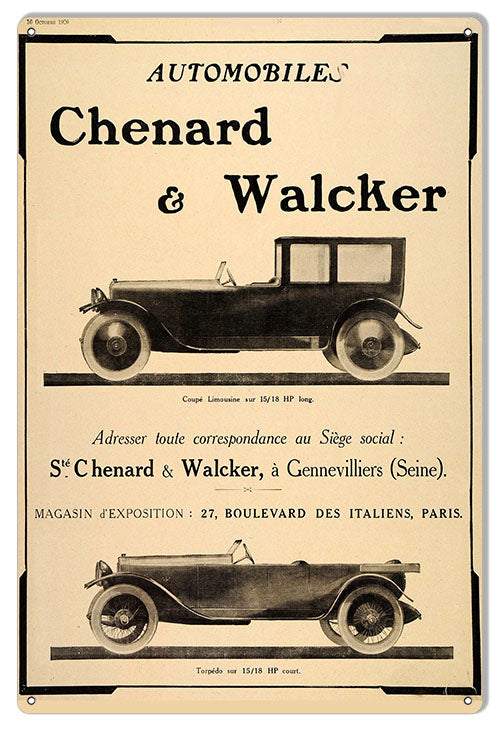 Chenard And Walcker Automobile 12x18