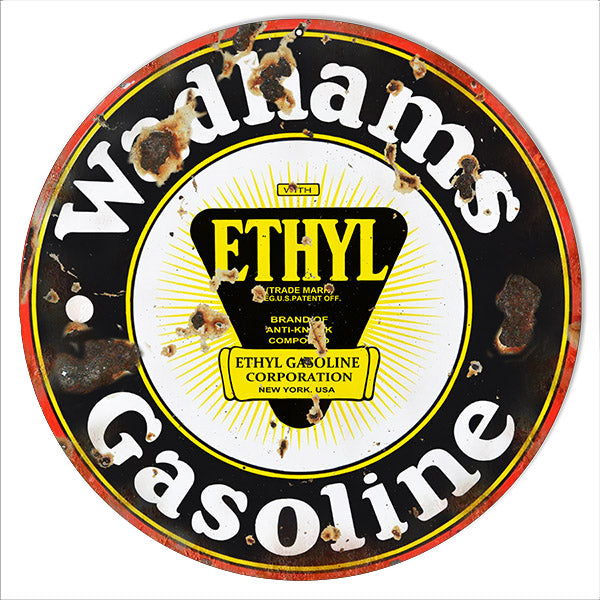 Wadhams Ethyl Gasoline Vintage Style Metal Sign 14 x 14