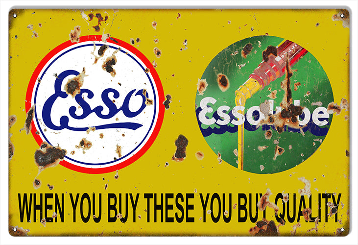 Quality ESSO Essolube Vintage Style Metal Sign 12 x 18
