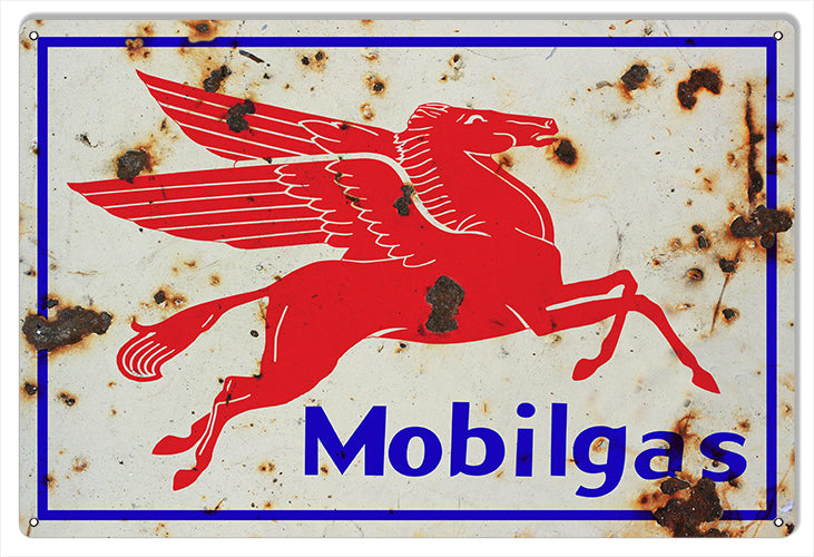 Pegusus Mobilgas Vintage Style Metal Sign 12 x 18