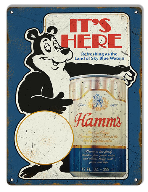 Its Here Hamms Beer 9×12
