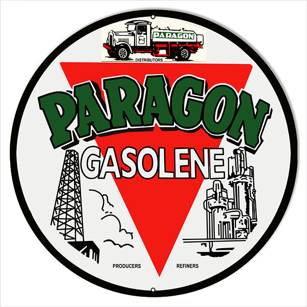 Paragon Gasoline Vintage Style Metal Sign 24 x 24