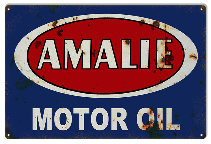 Red And Blue Amalie Motor Oil 16×24