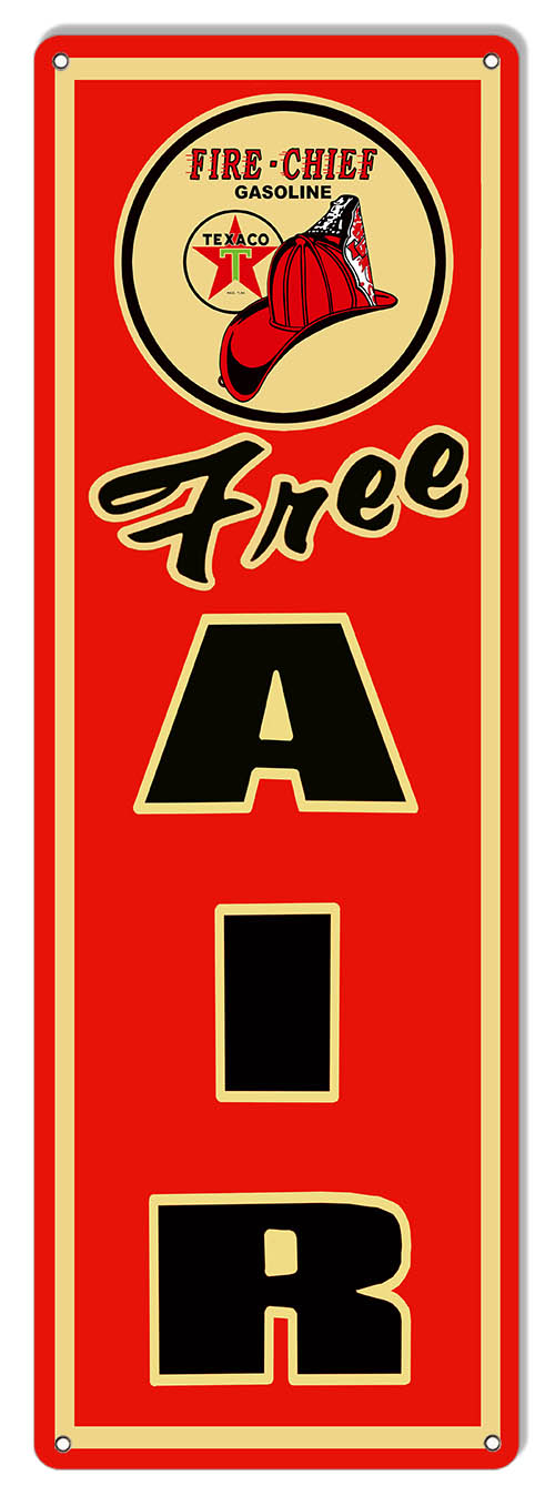 Texaco Free Air Gasoline Vintage Style Metal Sign 8 × 24