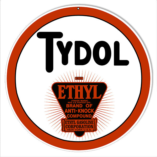 Tydol Ethyl Gasoline Corporation Vintage Style Metal Sign 14 x 14