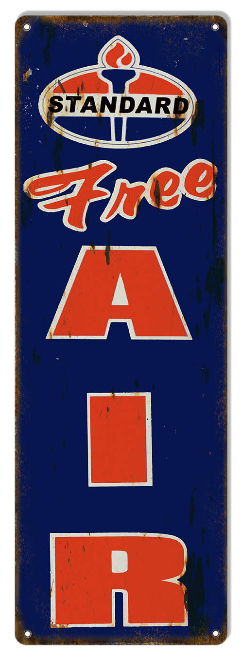 Standard Free Air Gasoline Vintage Style Metal Sign 8 × 24