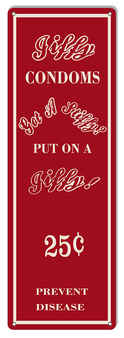 Jiffy Condoms 25 Cents 6×18
