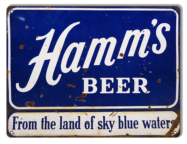Hamms Sky Blue Beer 9×12