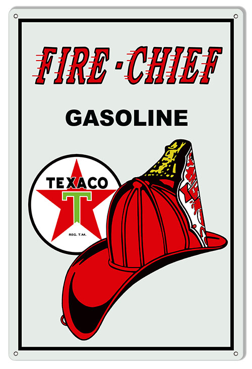 Fire Chief Texaco Gasoline 12″x18″