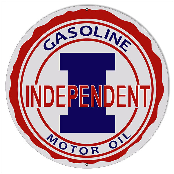 Independent Gasoline Motor Oil Vintage Style Metal Sign 18 x 18