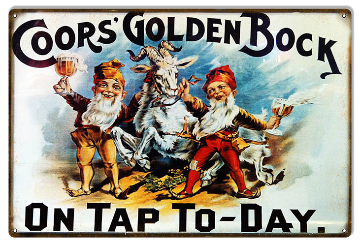 Coors Golden Bock Beer Vintage Style Metal Sign 12 x 18