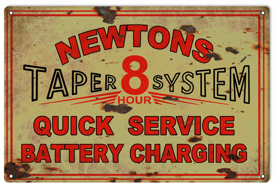 Newtons 8 Hour Battery Gas Station 16×24