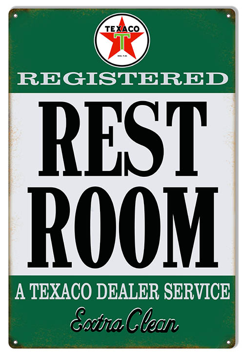 Texaco Extra Clean Restroom Gas Station Vintage Style Metal Sign 12 × 18