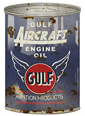 Gulf Aircraft Motor Oil Can Vintage Style Metal Sign 7 x 10