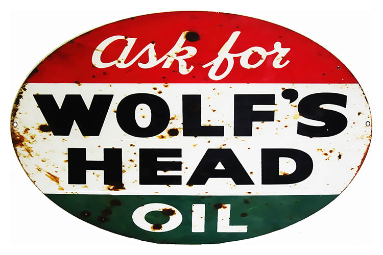 Ask For Wolfs Head Motor Oil Vintage Style Metal Sign 9 × 14