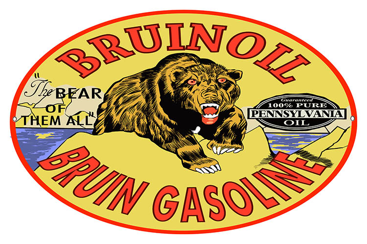 Bruin Oil & Gasoline Motor Oil Vintage Style Metal Sign 9 × 14