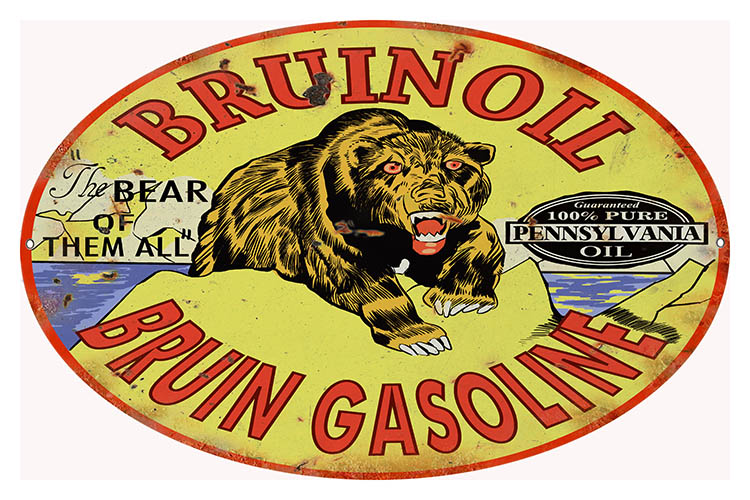 Bruin Oil & Gasoline Motor Oil Vintage Style Metal Sign 11 × 18