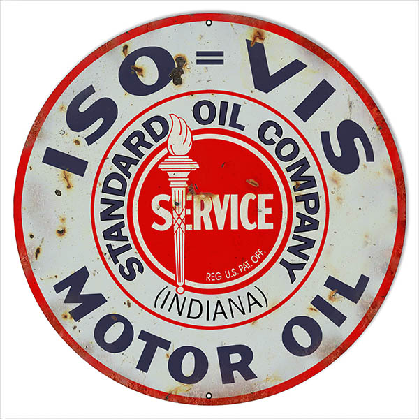Extra ISO VIS Standard Motor Oil Vintage Style Metal Sign 30 x 30