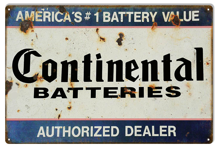 Continental Batteries Dealer Gas Station 12×18