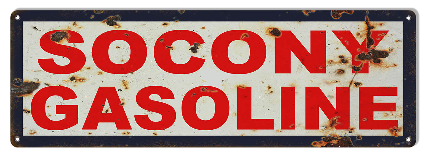 Socony Gasoline Motor Oil Vintage Style Metal Sign 6 × 18