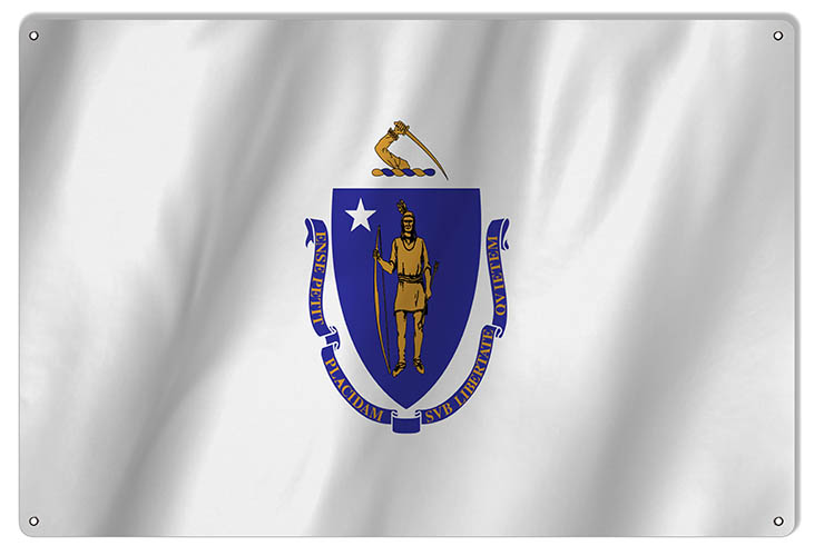 Massachusetts State Flag 12×18
