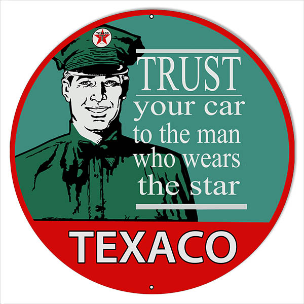 Texaco Star Motor Oil Vintage Style Metal Sign 18 x 18