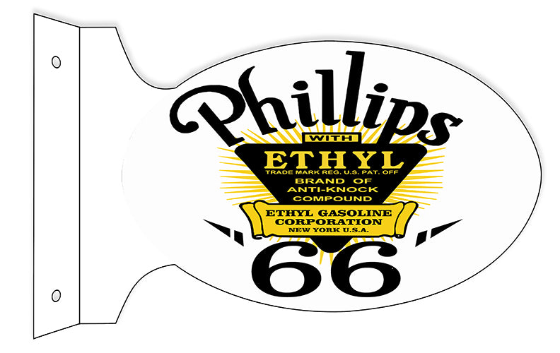 Phillips Ethyl 66 Motor Oil Double Sided Flange 12×18