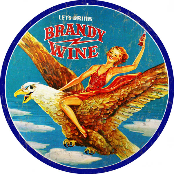 Drink Brandy Wine Bar Vintage Style Metal Sign 14 x 14