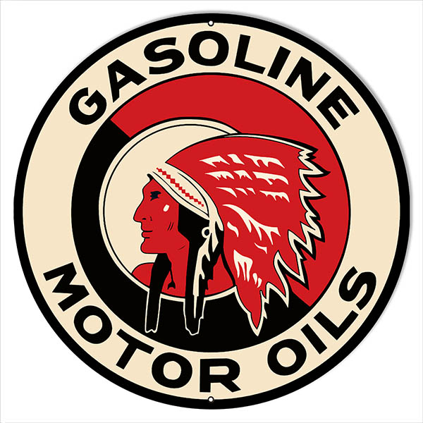 Indian Gasoline Motor Oils Vintage Style Metal Sign 18 x 18