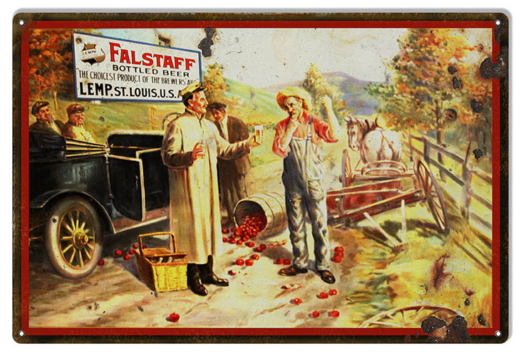Falstaff Bottled Beer Bar Vintage Style Metal Sign 12 × 18