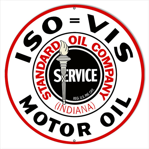 ISO VIS Standard Motor Oil Vintage Style Metal Sign 18 x 18