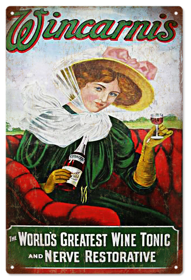 Worlds Greatest Wine Tonic Vintage Style Metal Sign 12 x 18