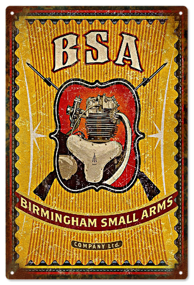 BSA Engine Birmingham Small Arms Motorcycle 12x18
