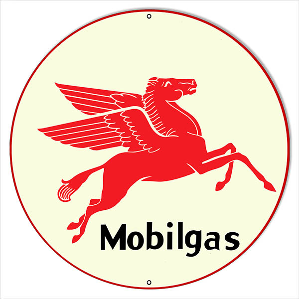 Mobilgas Gasoline Vintage Style Metal Sign 24 x 24