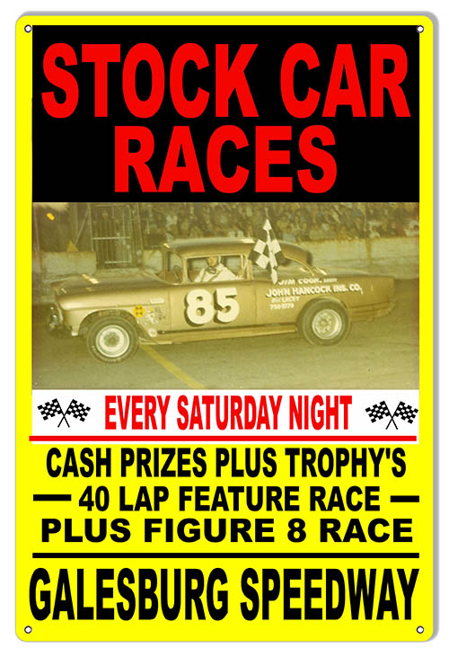 Stock Car Races Galesburg Speedway 12×18
