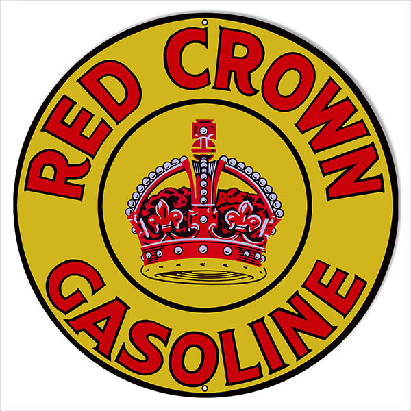 Red Crown Gasoline Motor Oil Vintage Style Metal Sign 18 x 18