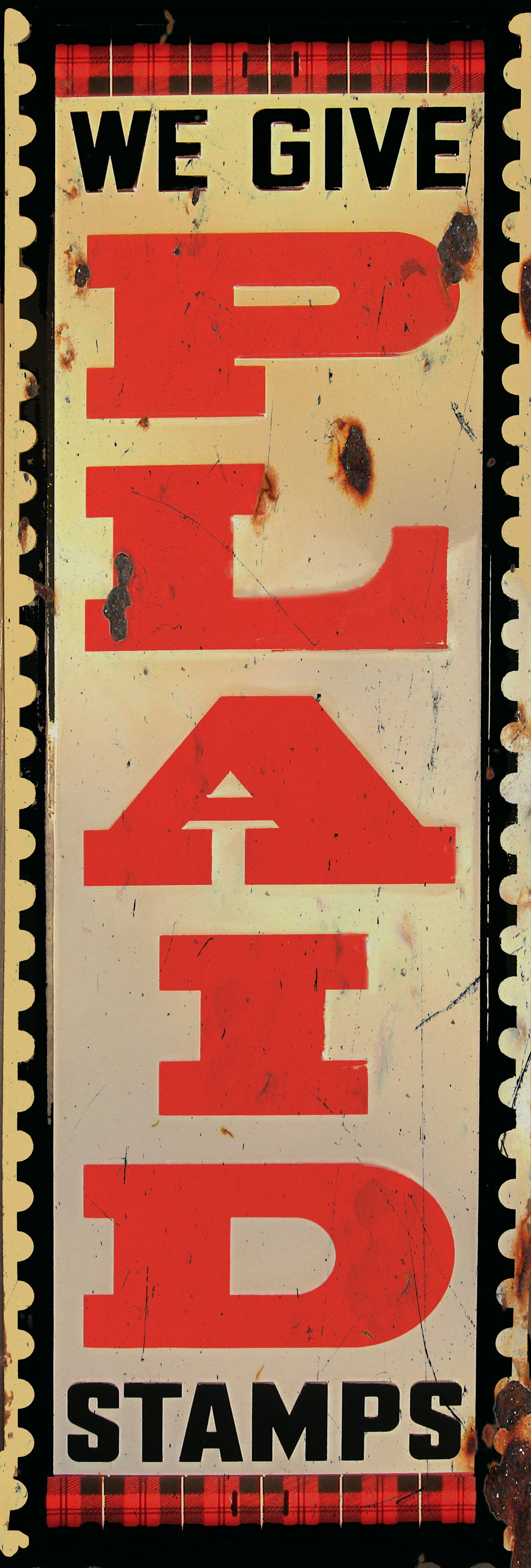 We Give Plaid Stamps Money 6×18