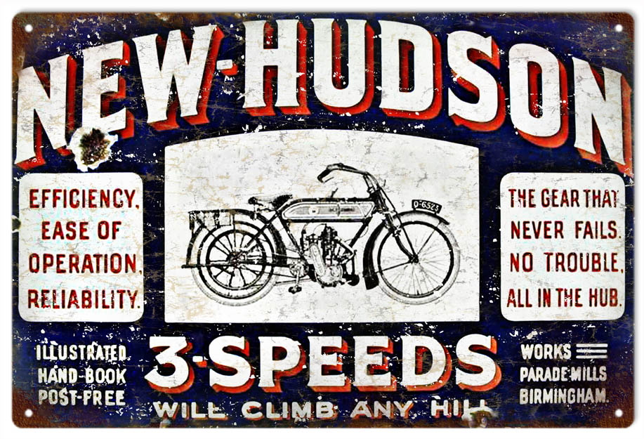 New Hudson 3 Speed Motor Bike 12x18