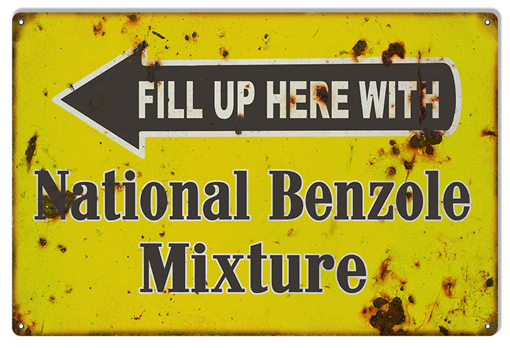 Fill Up Here With National Benzole Motor Oil 12×18