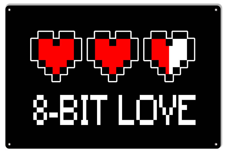 Gamers 8 Bit Love Video Game 12×18