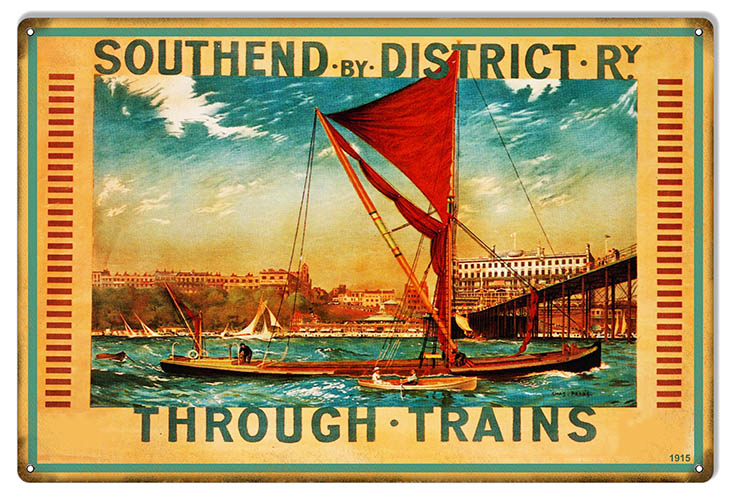 District Through Trains Railroad 12×18