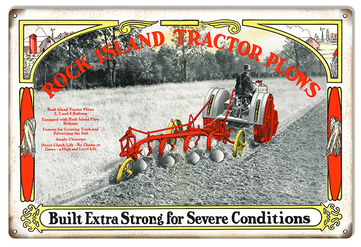 Rock Island Tractor Farm Equipment Vintage Style Metal Sign 12 × 18