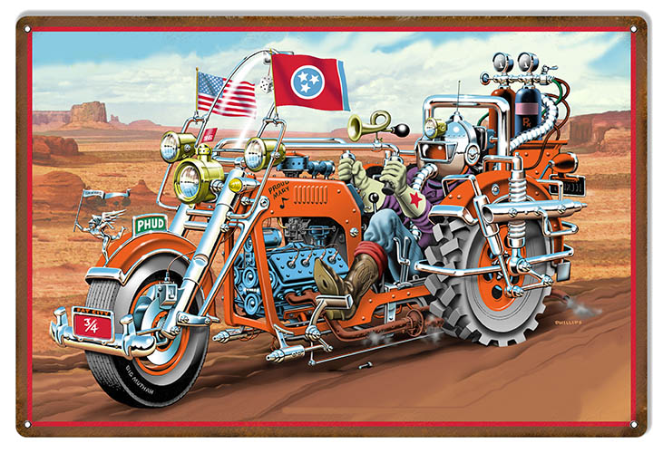 Proud Mary Motorcycle Jim Phillips. Vintage Style Metal Sign 12 x 18